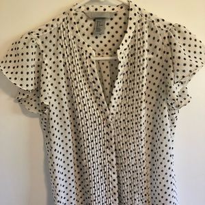 H&M white polka dot blouse